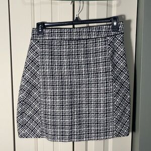 White House Black Market - Black and White Plaid Skirt Sz 14